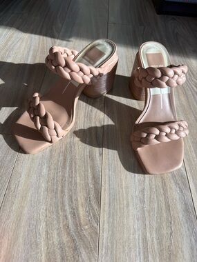 Dolce Vita Blush Braided Block Heel Sandals